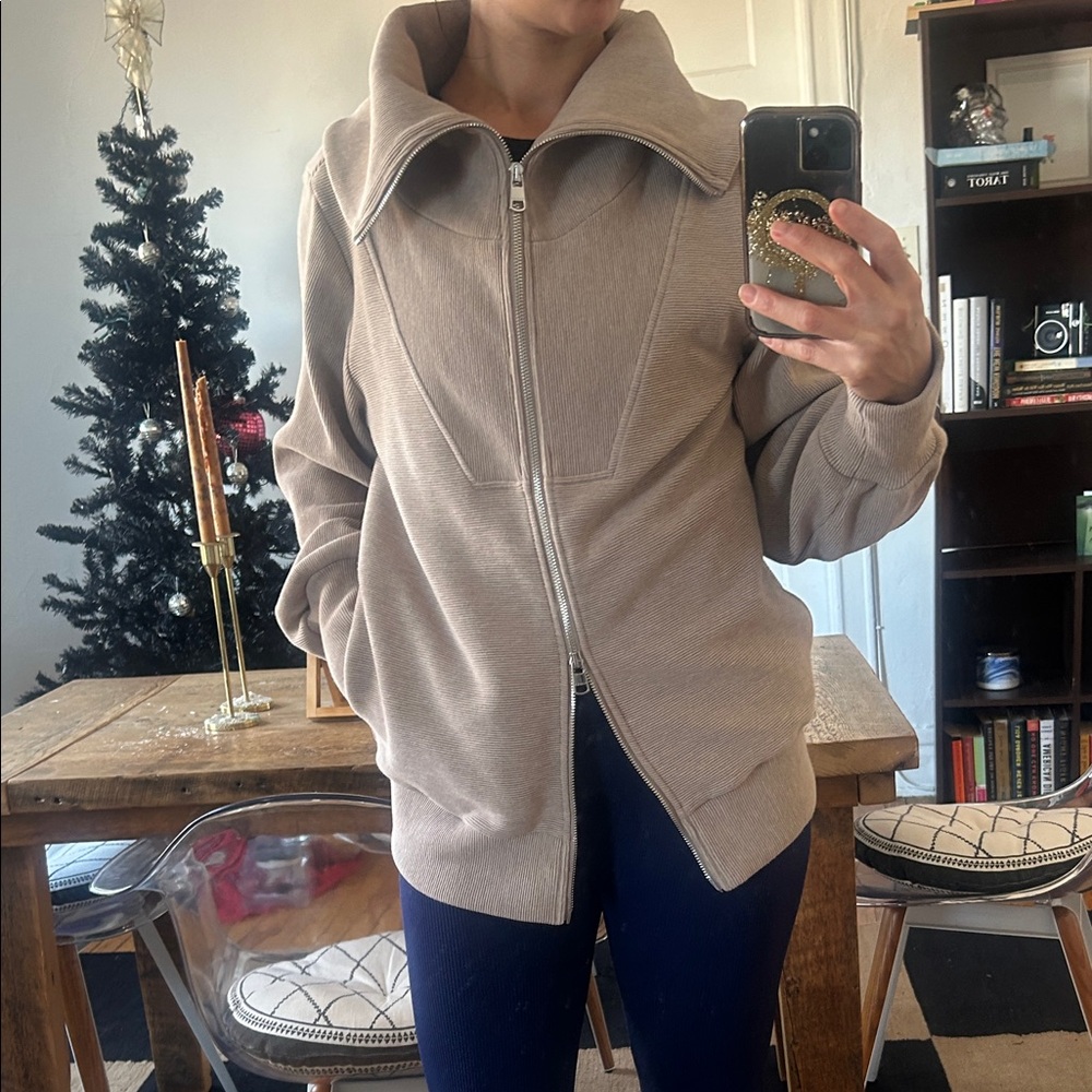 Varley oatmeal brown Zip-Up Jacket